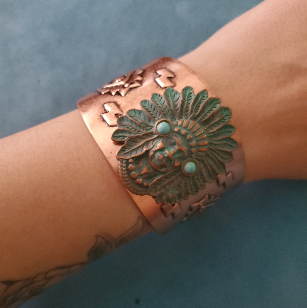 Antiqued copper cuff